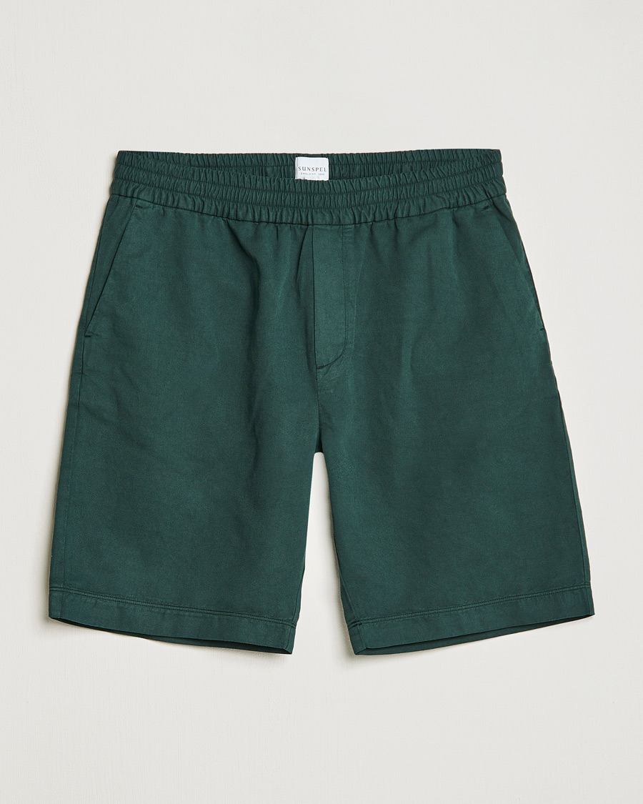 Mies | Shortsit | Sunspel | Cotton/Linen Drawstring Shorts Seaweed