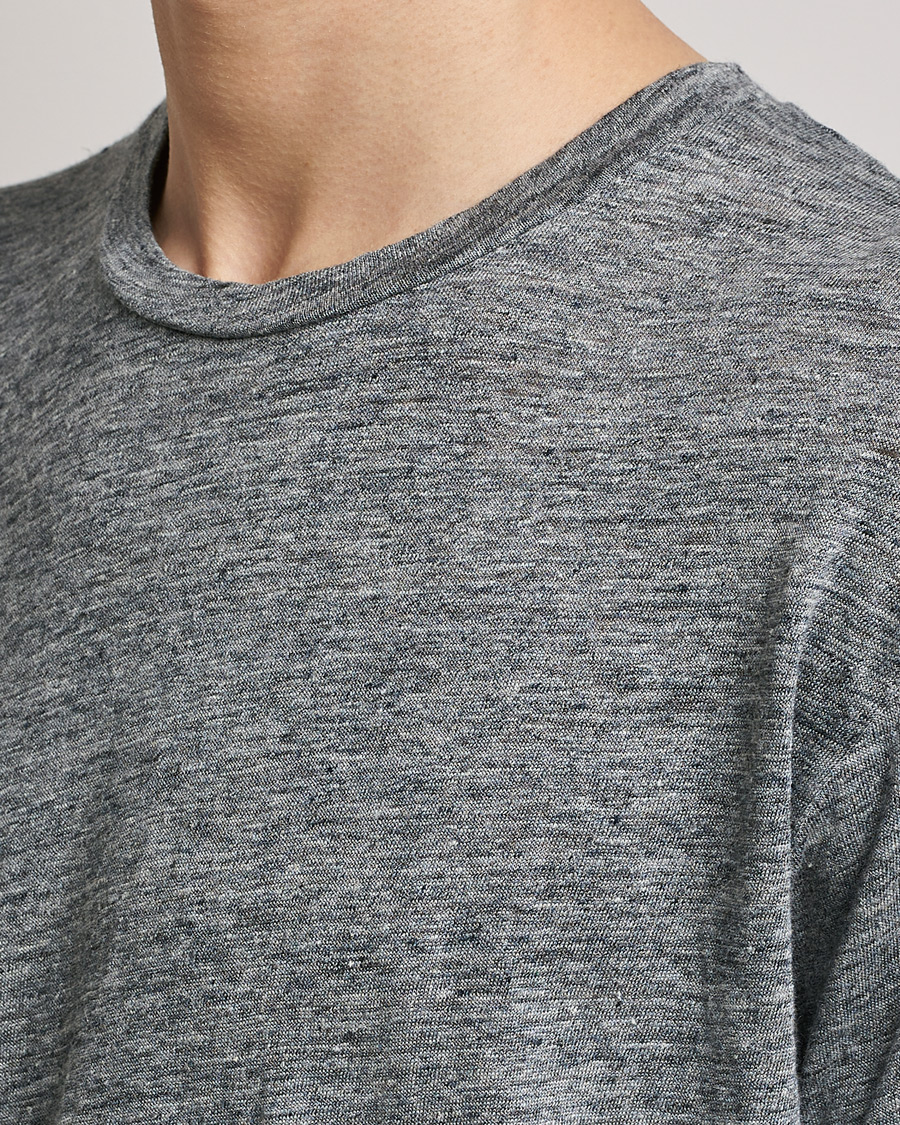 Mies | T-paidat | Sunspel | Linen T-Shirt Mid Grey Melange