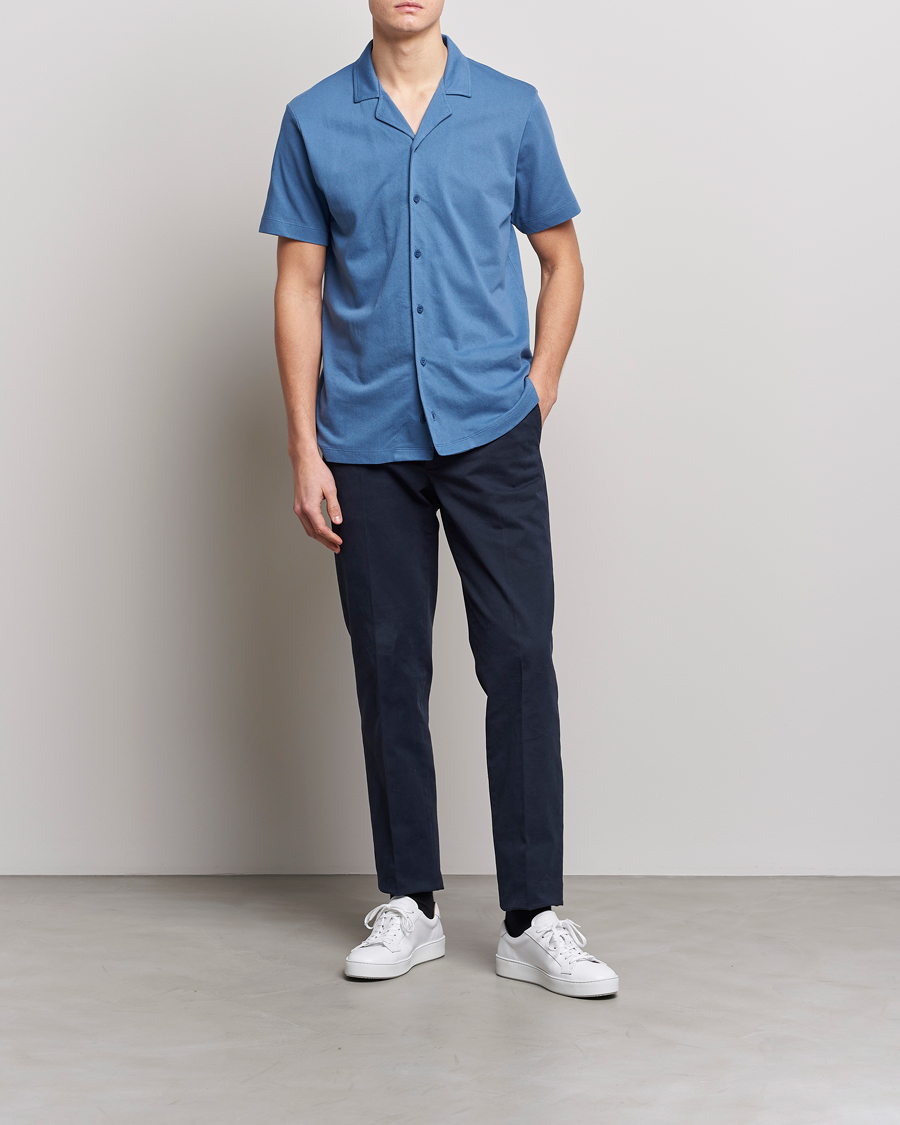 Mies | Pikeet | Sunspel | Riviera Resort Shirt Blue Stone