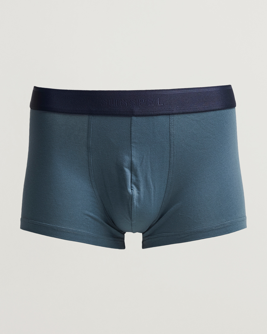 Mies | Alusvaatteet | Sunspel | Cotton Stretch Trunk Dark Petrol