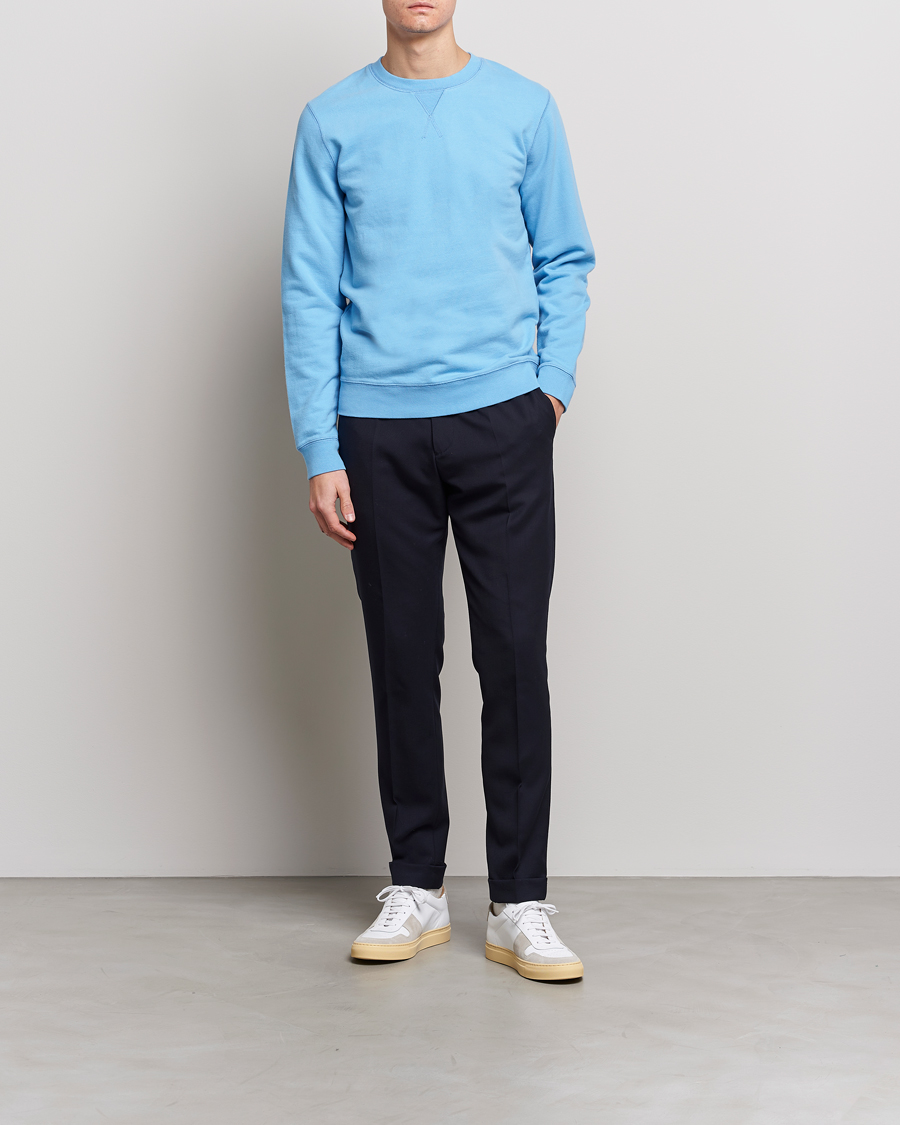 Mies | Puserot | Sunspel | Loopback Sweatshirt Ocean Blue