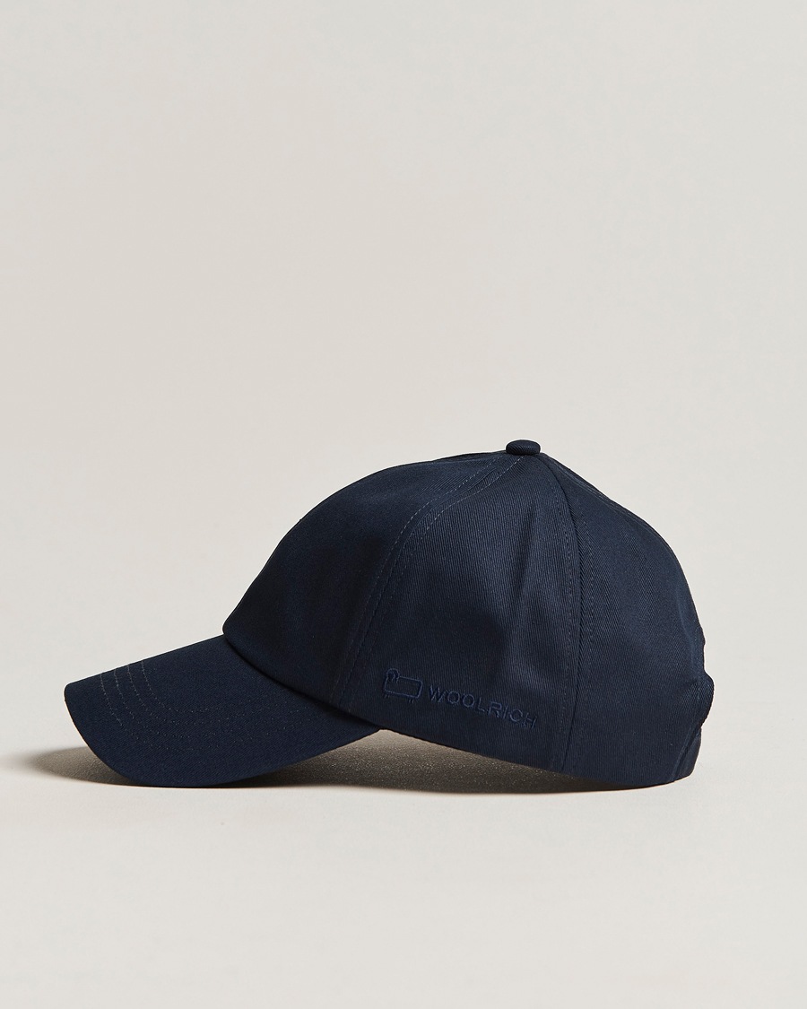 Mies | Woolrich Logo Baseball Cap Melton Blue | Woolrich | Logo Baseball Cap Melton Blue