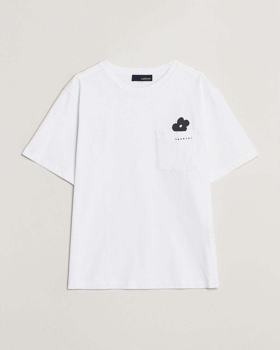 Mies | T-paidat | Lardini | Fiore Tasca Printet Logo T-Shirt White