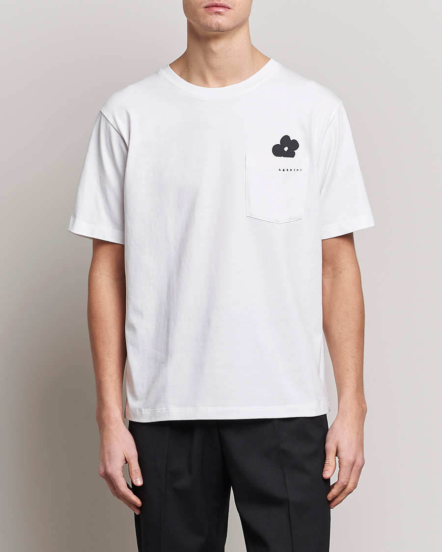 Mies | Lardini | Lardini | Fiore Tasca Printet Logo T-Shirt White