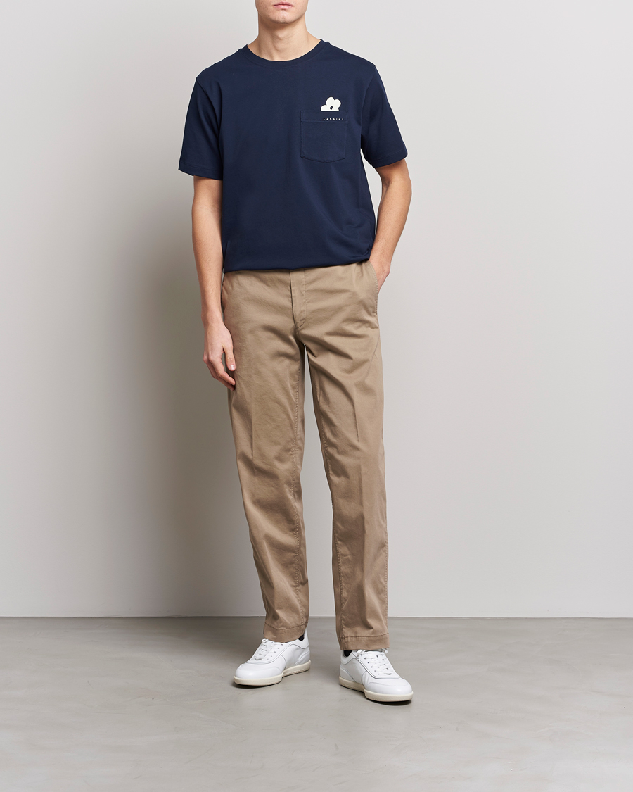 Mies | T-paidat | Lardini | Fiore Tasca Printet Logo T-Shirt Navy