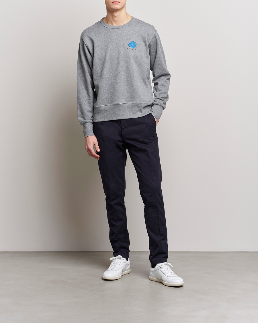 Mies | Puserot | Lardini | Cotton Embroidery Logo Sweatshirt Grey