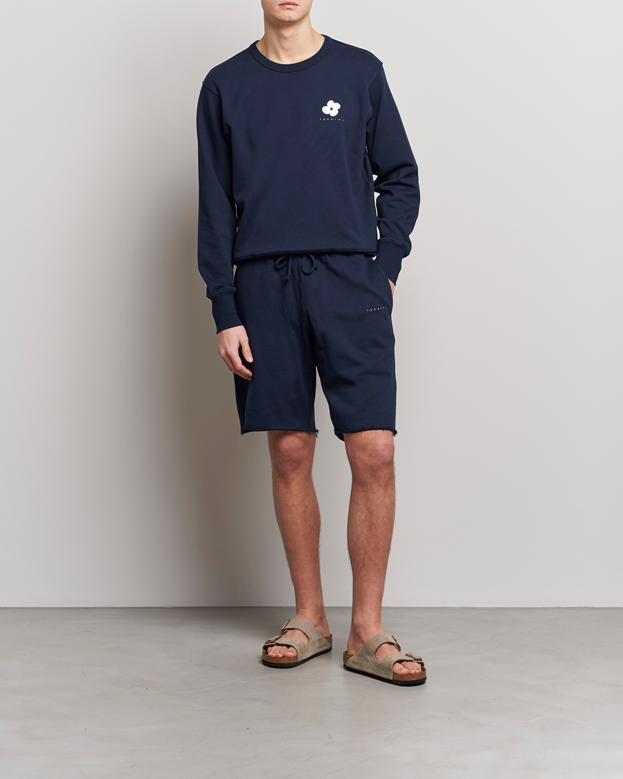Mies | Shortsit | Lardini | Cotton Embroidery Shorts Navy