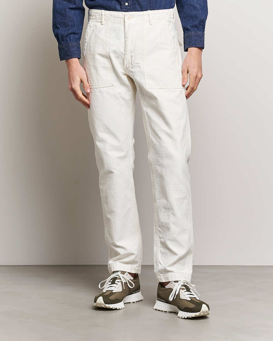 Mies | Japanese Department | orSlow | Slim Fit Original Sateen Fatigue Pants Ecru