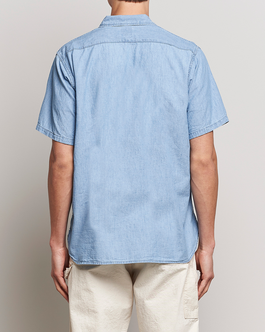Mies | Kauluspaidat | orSlow | Chambray Short Sleeve Work Shirt Light Blue