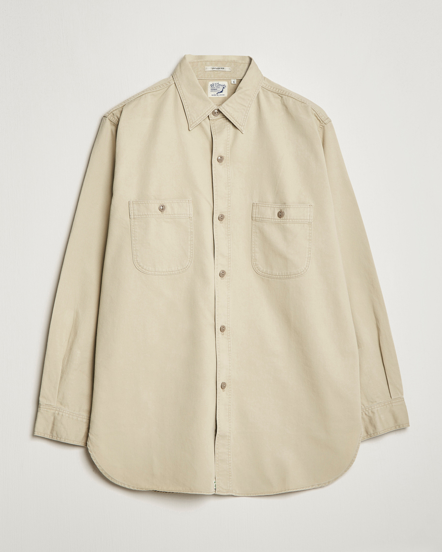 Mies | Kauluspaidat | orSlow | Double Pocket Utility Shirt Beige