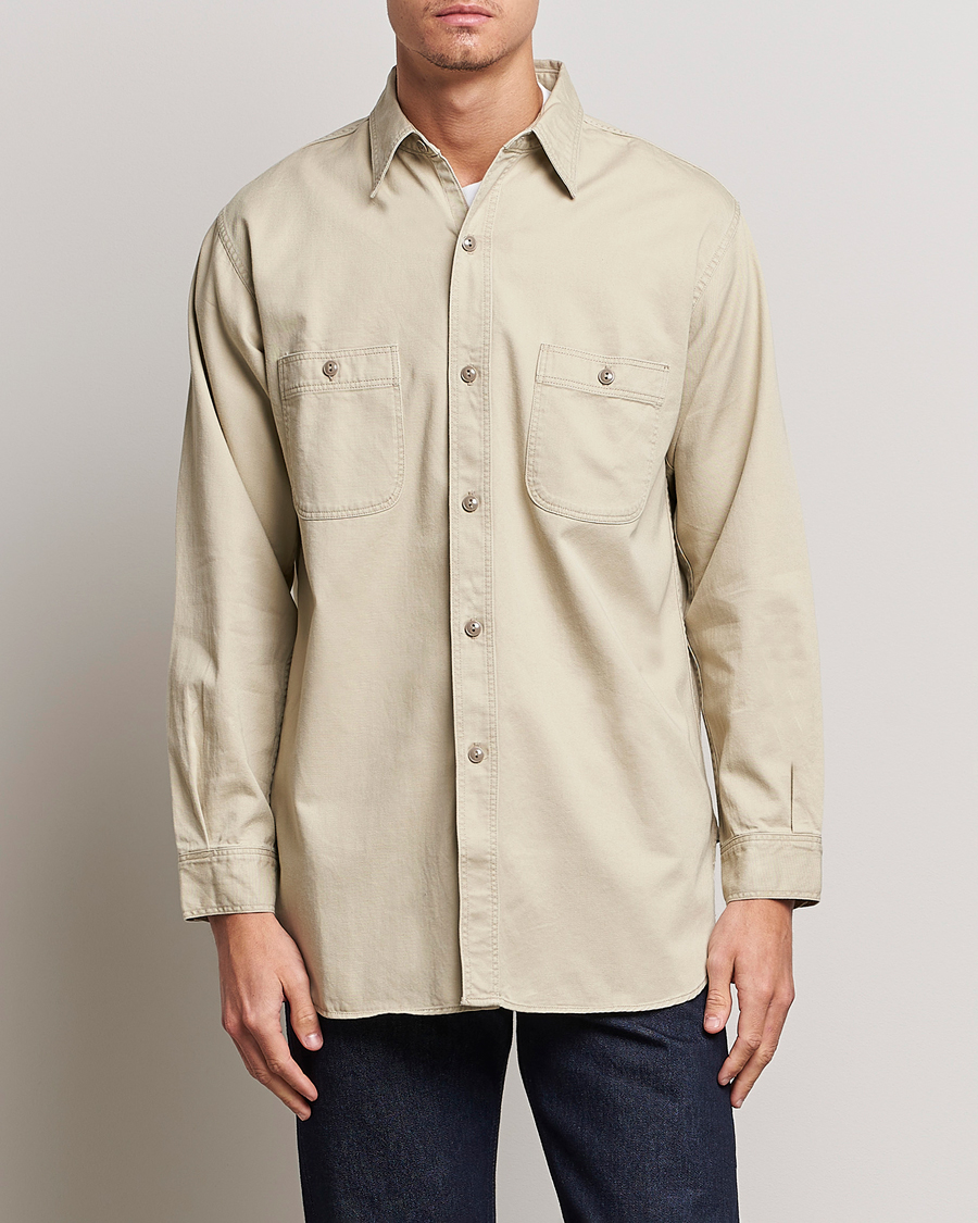 Mies |  | orSlow | Double Pocket Utility Shirt Beige