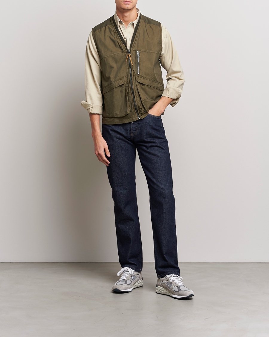 Mies | Ulkoliivit | orSlow | Cotton Nylon Utility Vest Army Green