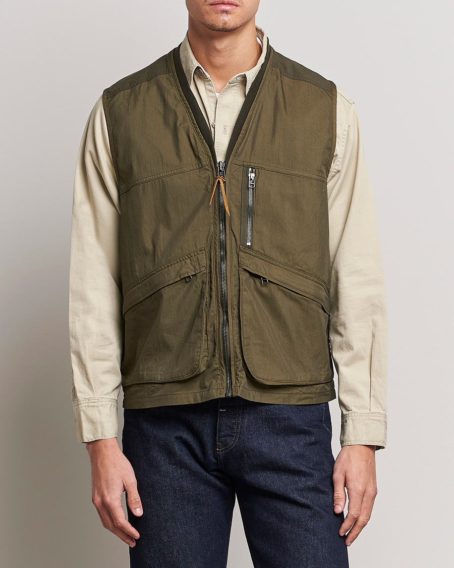 Mies | Ulkoliivit | orSlow | Cotton Nylon Utility Vest Army Green