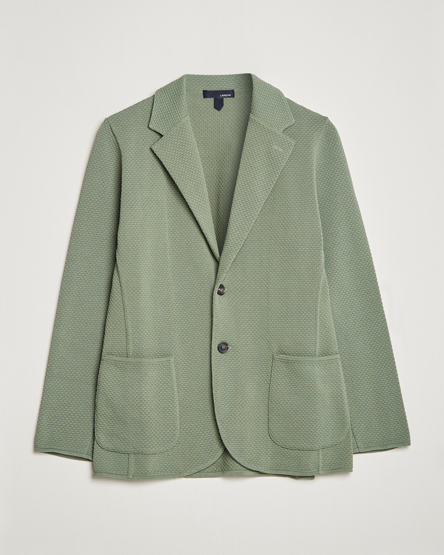 Mies | Pikkutakit | Lardini | Knitted Structure Cotton Blazer Soft Green
