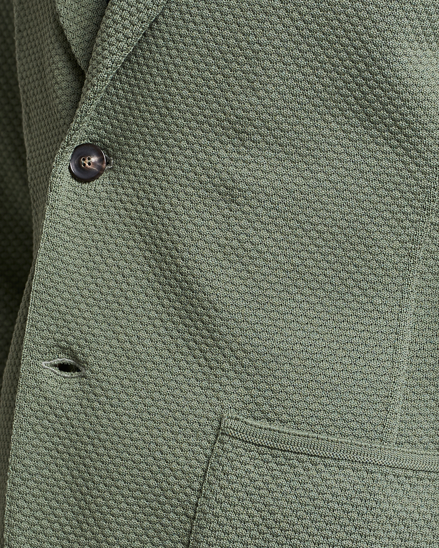 Mies | Pikkutakit | Lardini | Knitted Structure Cotton Blazer Soft Green