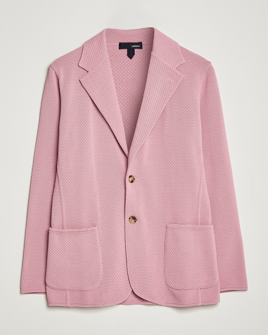 Mies | Pikkutakit | Lardini | Knitted Structure Cotton Blazer Soft Pink