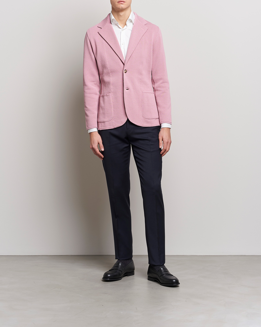 Mies | Pikkutakit | Lardini | Knitted Structure Cotton Blazer Soft Pink