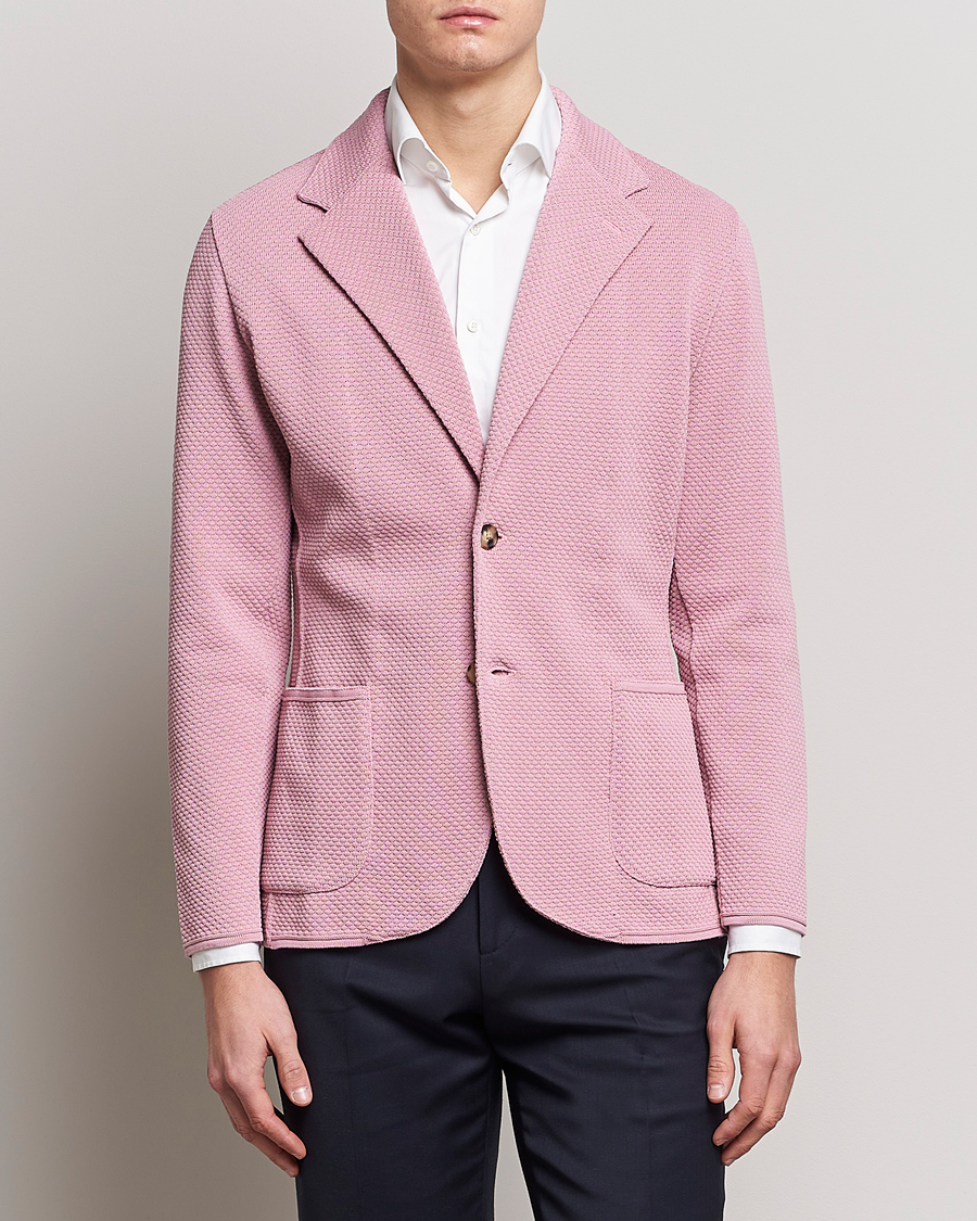 Mies | Pikkutakit | Lardini | Knitted Structure Cotton Blazer Soft Pink