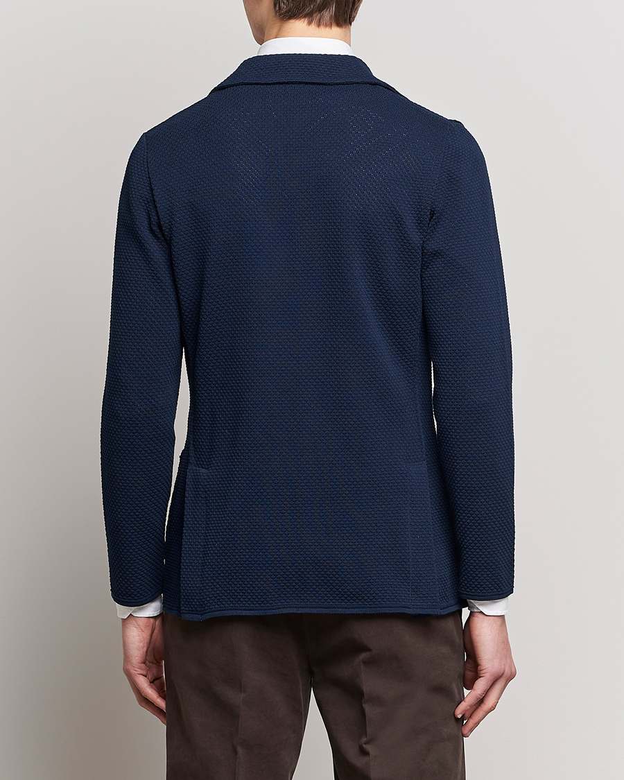 Mies | Pikkutakit | Lardini | Knitted Structure Cotton Blazer Navy