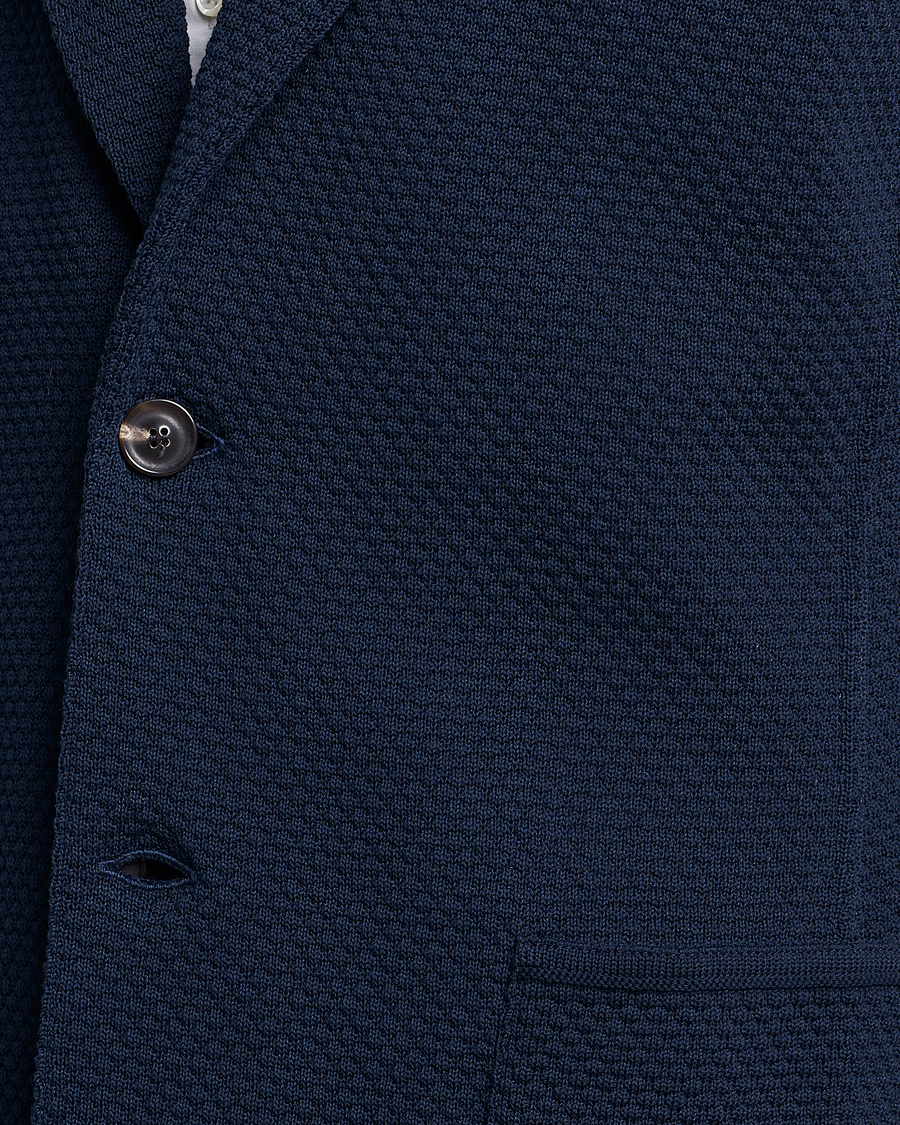 Mies | Pikkutakit | Lardini | Knitted Structure Cotton Blazer Navy