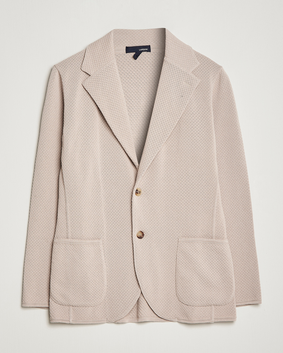 Mies | Pikkutakit | Lardini | Knitted Structure Cotton Blazer Beige