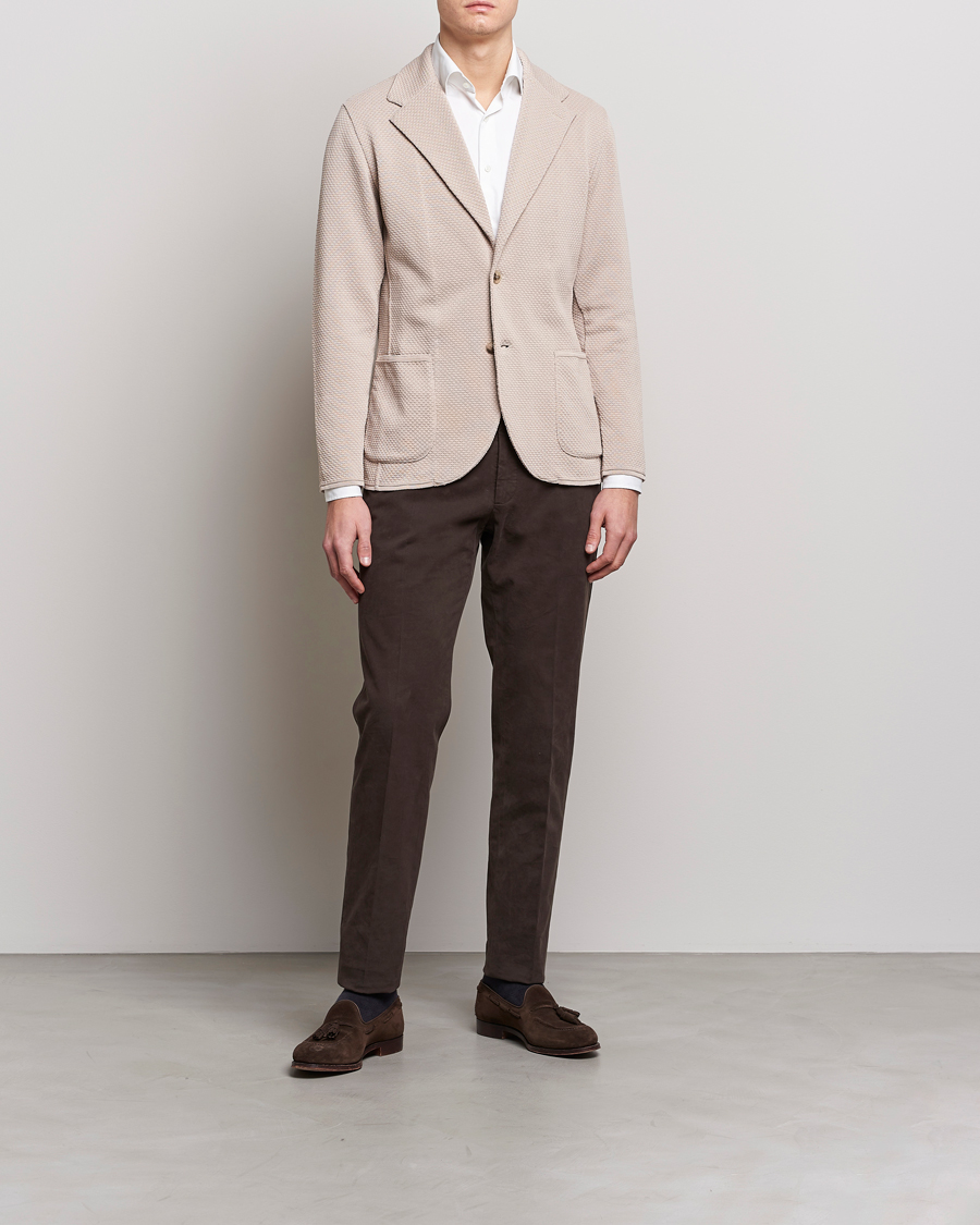 Mies | Pikkutakit | Lardini | Knitted Structure Cotton Blazer Beige
