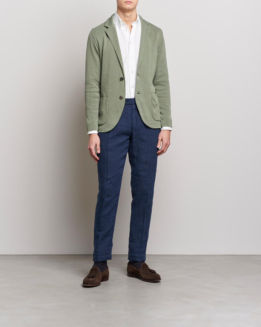 Mies | Pikkutakit | Lardini | Knitted Cotton Blazer Soft Green