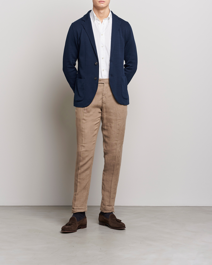 Mies | Pikkutakit | Lardini | Knitted Cotton Blazer Navy
