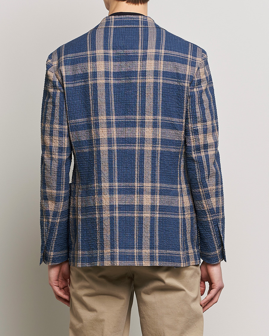 Mies | Pikkutakit | Lardini | Cotton/Linen Melange Seersucker Blazer Navy