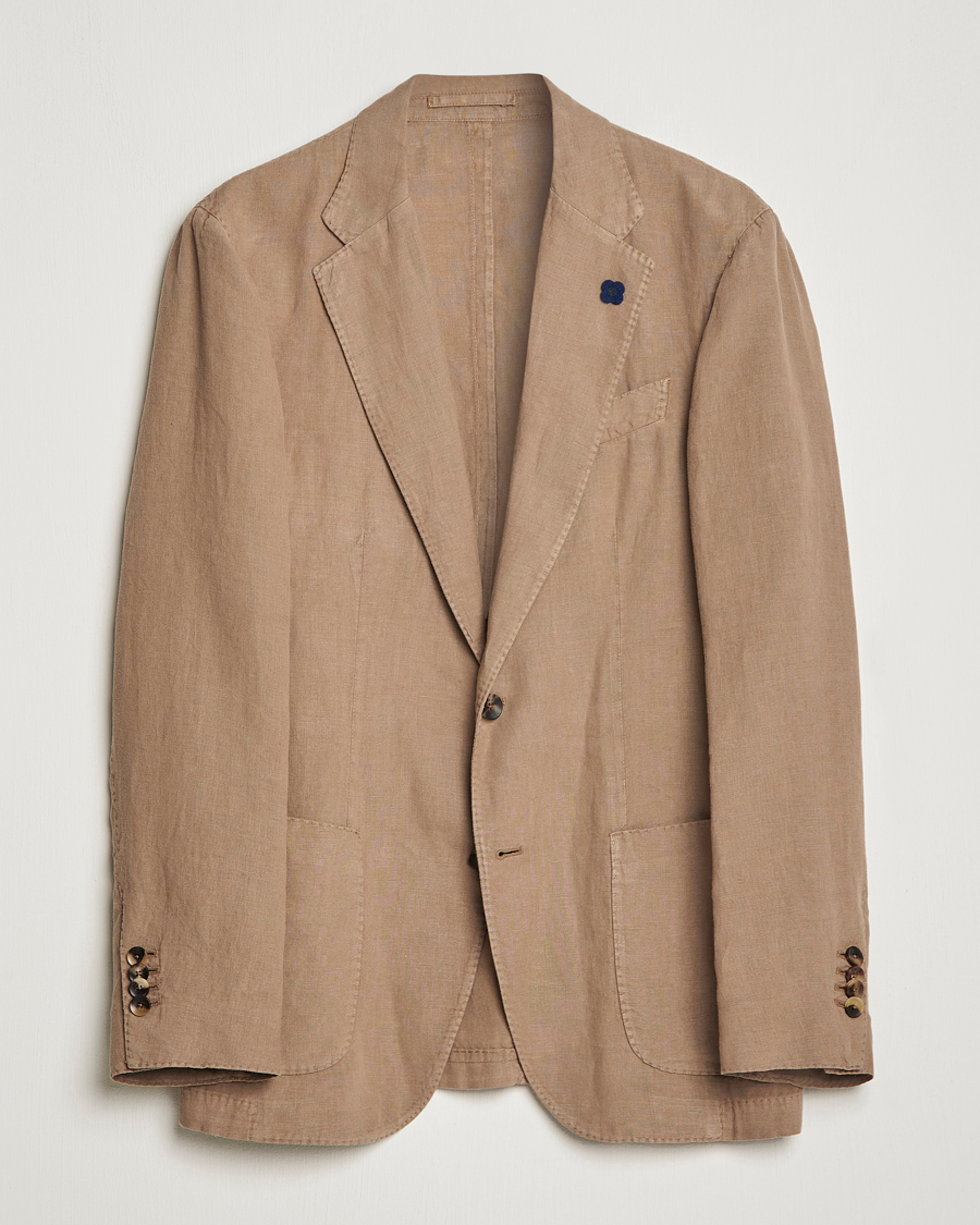 Mies | Pikkutakit | Lardini | Patch Pocket Linen Blazer Beige