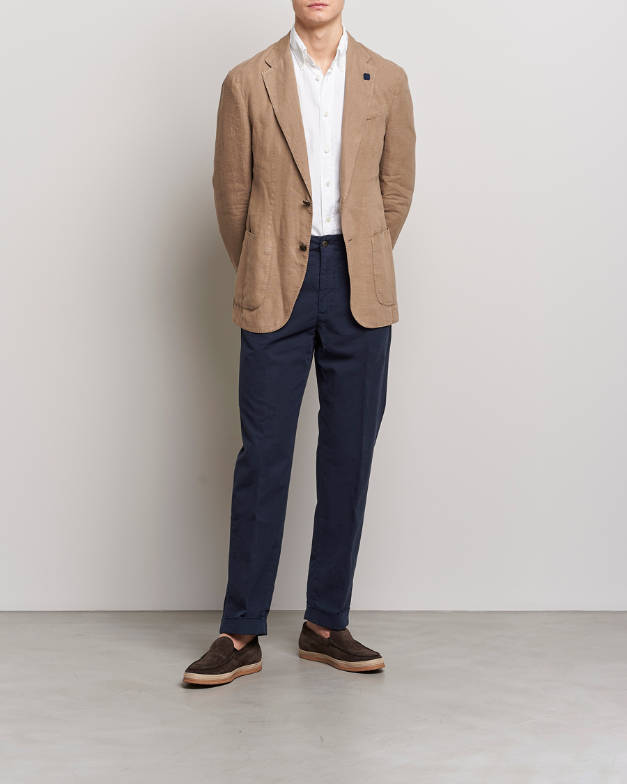 Mies | Pikkutakit | Lardini | Patch Pocket Linen Blazer Beige