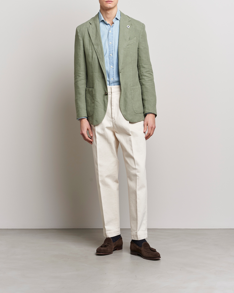 Mies | Pikkutakit | Lardini | Patch Pocket Linen Blazer Olive
