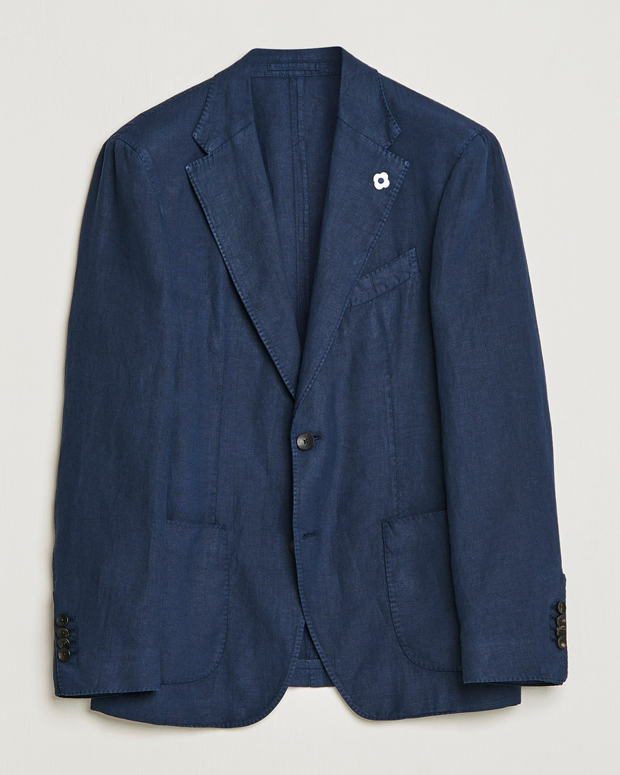 Mies | Pikkutakit | Lardini | Patch Pocket Linen Blazer Navy
