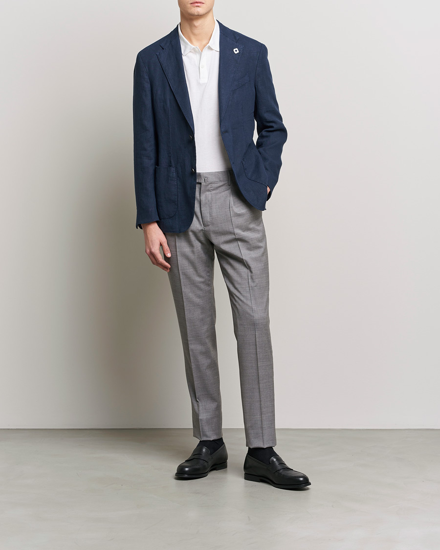 Mies | Pikkutakit | Lardini | Patch Pocket Linen Blazer Navy