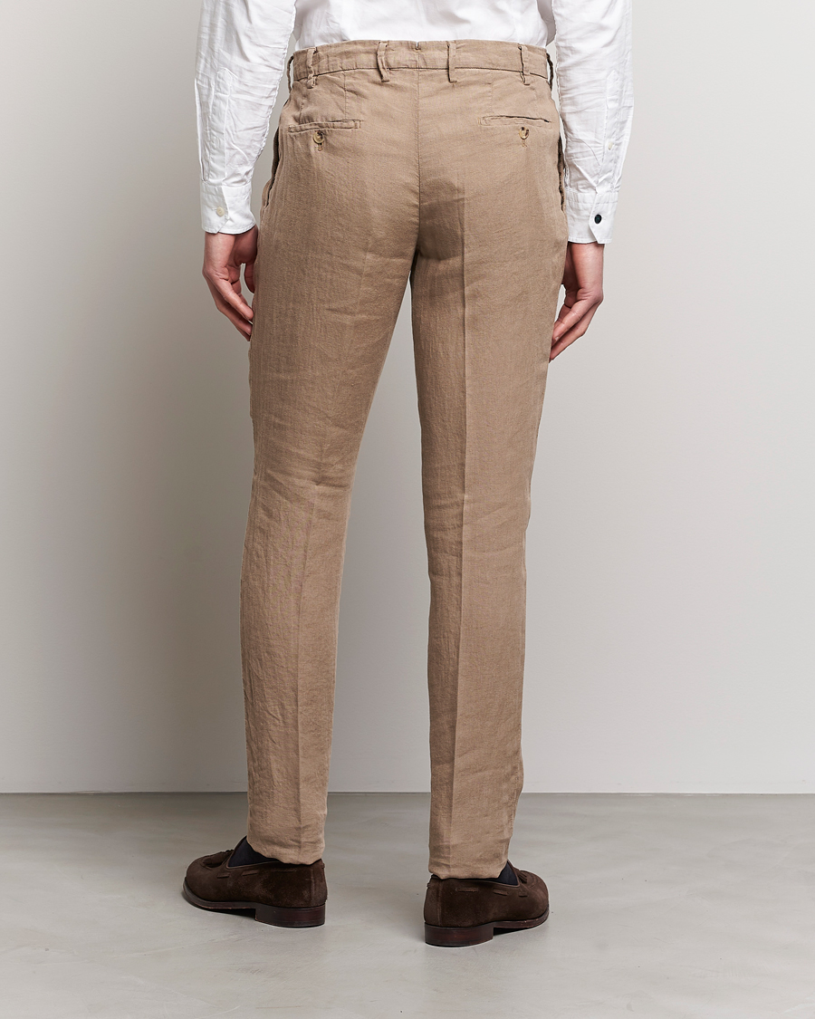 Mies | Housut | Lardini | Pleated Linen Trousers Beige