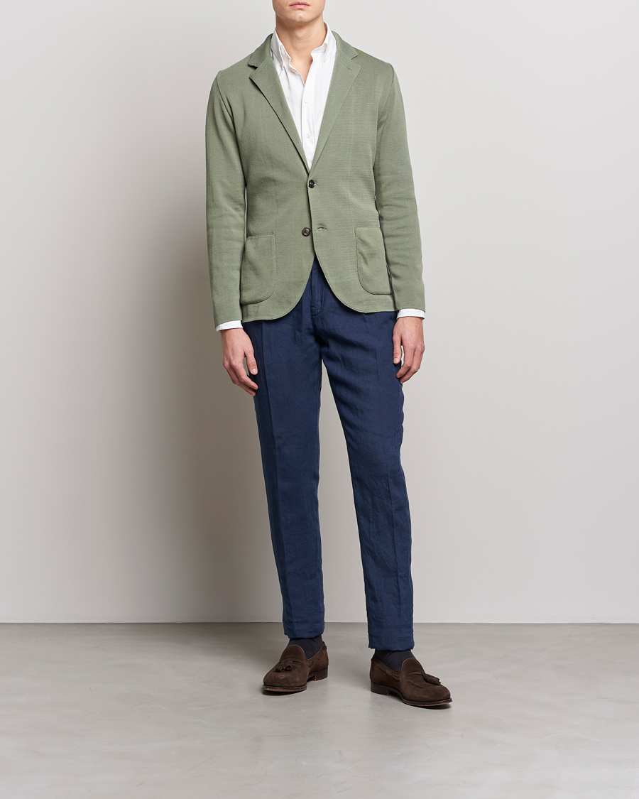 Mies | Housut | Lardini | Pleated Linen Trousers Navy