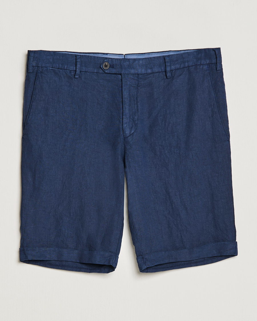Mies | Shortsit | Lardini | Linen Shorts Navy