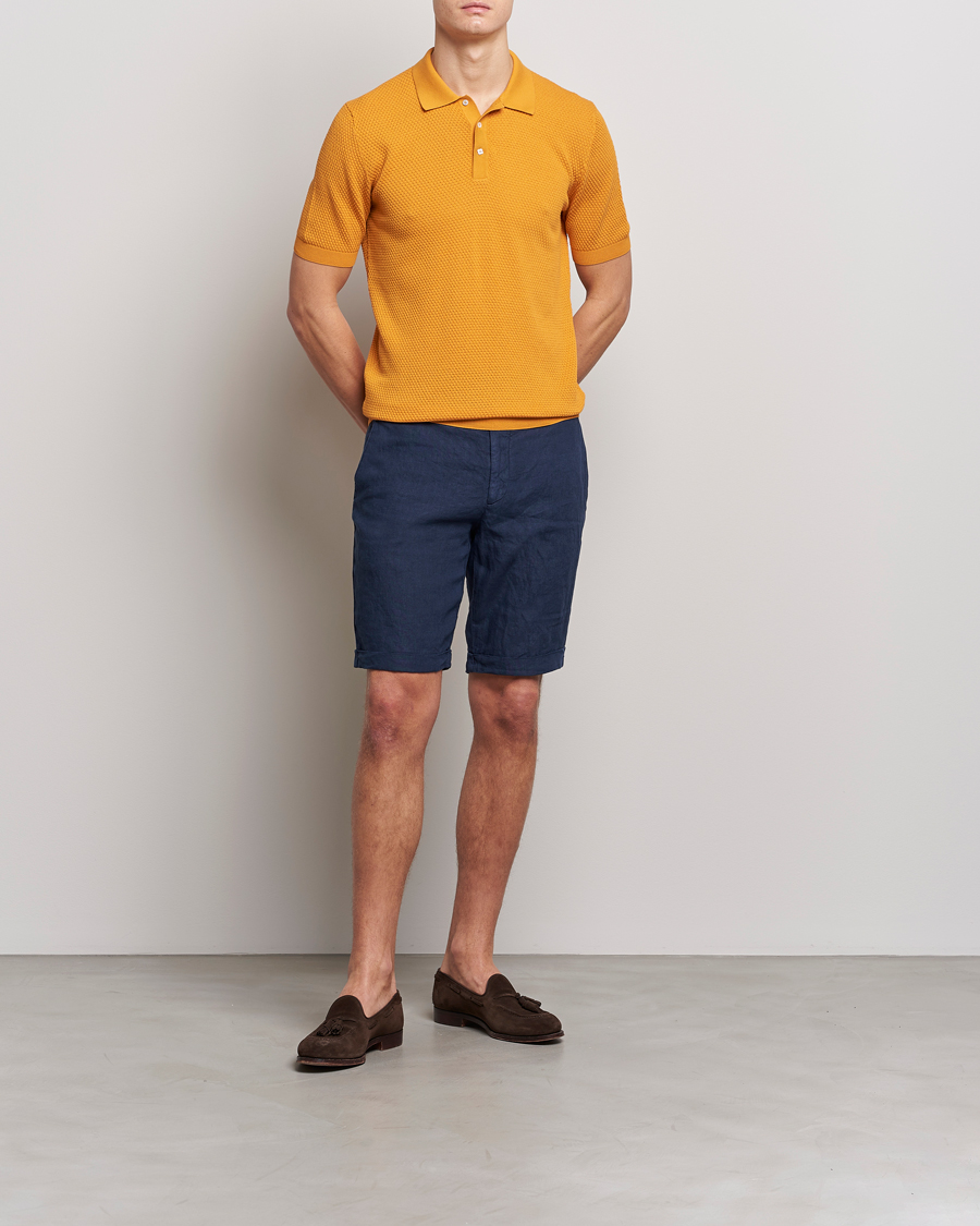 Mies | Shortsit | Lardini | Linen Shorts Navy