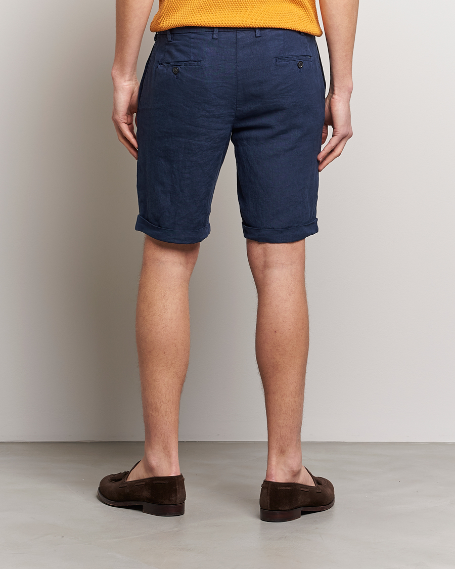 Mies | Shortsit | Lardini | Linen Shorts Navy