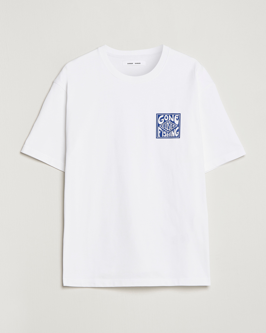 Mies | T-paidat | Samsøe Samsøe | Samsøe & Samsøe Gone Fishing T-Shirt White