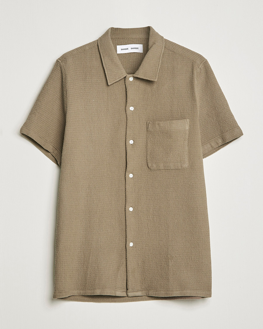 Mies | Kauluspaidat | Samsøe Samsøe | Samsøe & Samsøe Avan Organic Cotton Short Sleeve Shirt Brindle