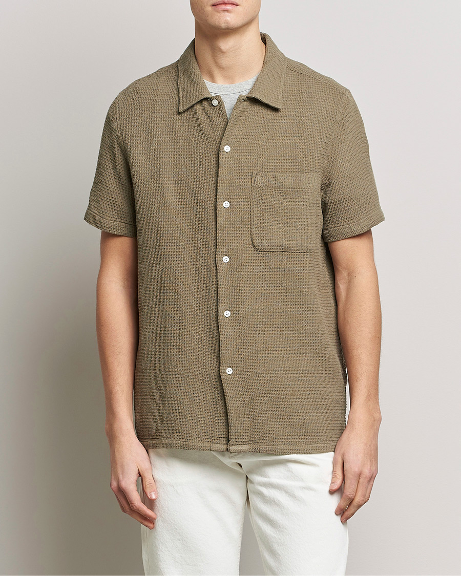 Mies |  | Samsøe & Samsøe | Avan Organic Cotton Short Sleeve Shirt Brindle