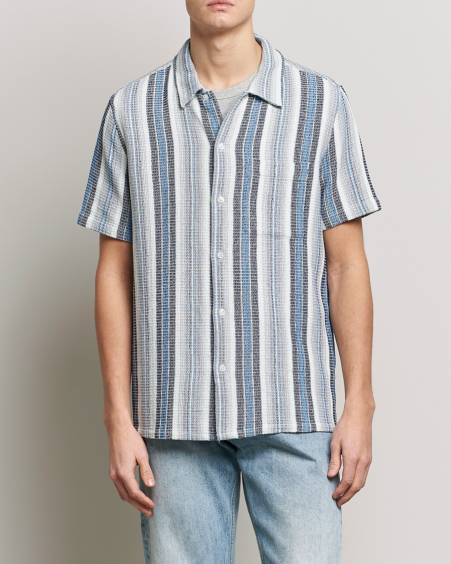 Mies | Samsøe & Samsøe | Samsøe & Samsøe | Avan Organic Cotton Short Sleeve Shirt Blue Stripe