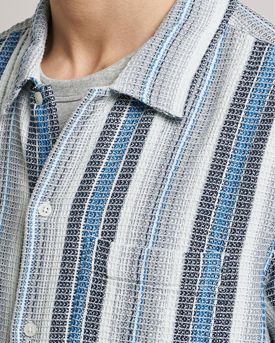 Mies | Kauluspaidat | Samsøe Samsøe | Samsøe & Samsøe Avan Organic Cotton Short Sleeve Shirt Blue Stripe