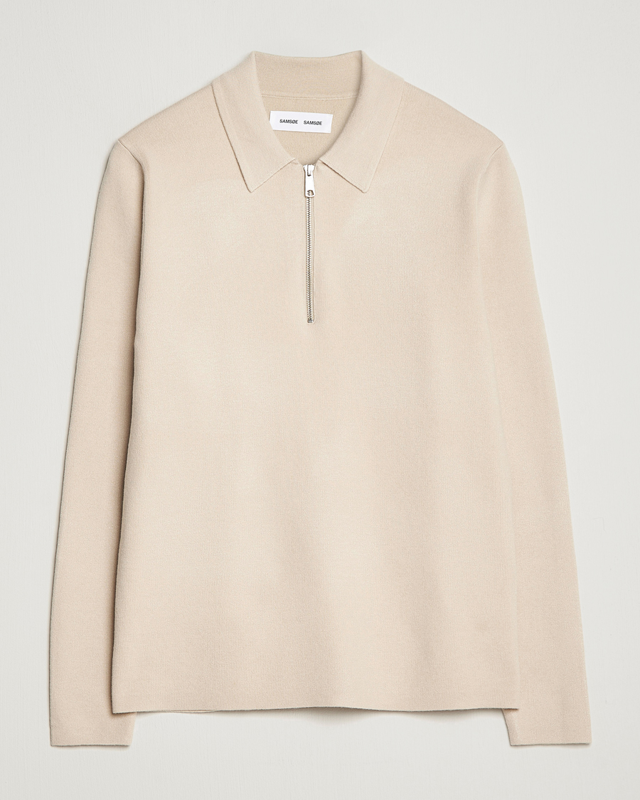 Mies | Puserot | Samsøe Samsøe | Samsøe & Samsøe Guna Half Zip Sweater Oatmeal