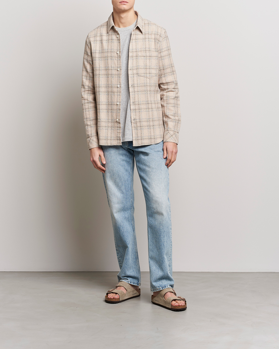 Mies | Kauluspaidat | Samsøe Samsøe | Samsøe & Samsøe Liam Organic Cotton Overshirt Oatmeal Check