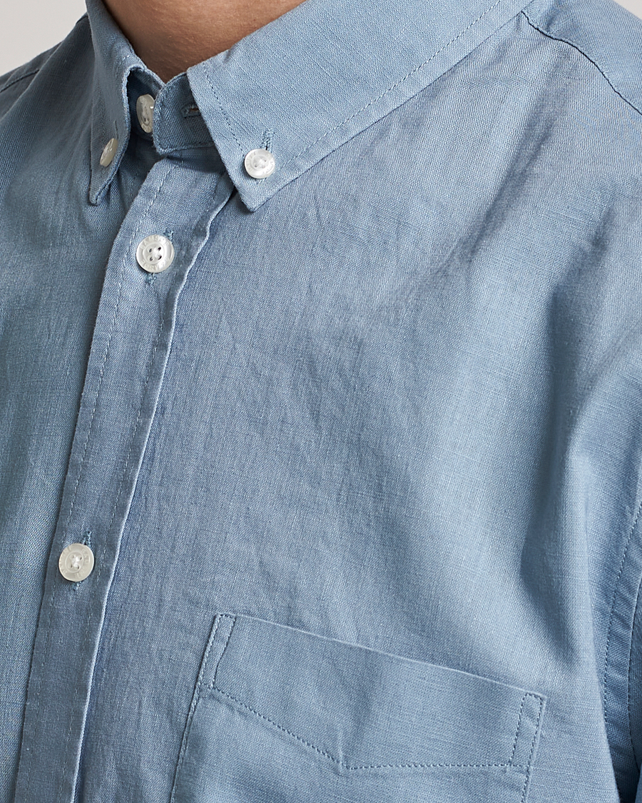 Mies | Kauluspaidat | Samsøe Samsøe | Samsøe & Samsøe Liam Linen Cotton Shirt Ashley Blue