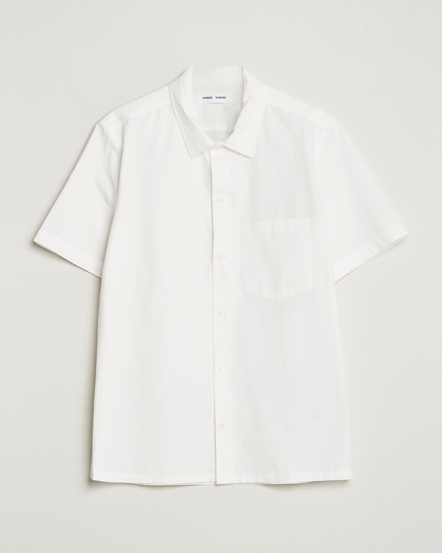 Mies | Kauluspaidat | Samsøe Samsøe | Samsøe & Samsøe Avan Organic Cotton Short Sleeve Shirt White