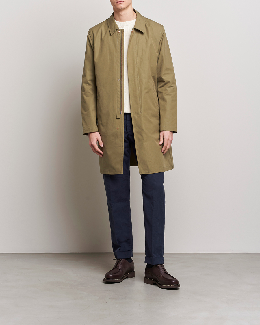 Mies | Takit | Private White V.C. | Unlined Cotton Ventile Mac Coat 3.0 Sage