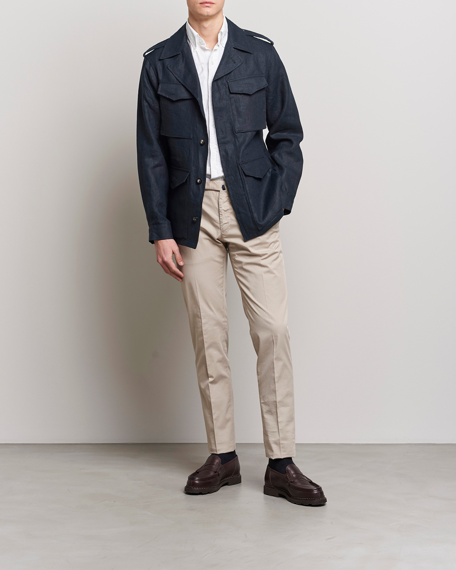 Mies | Takit | Private White V.C. | Linen Field Jacket Navy